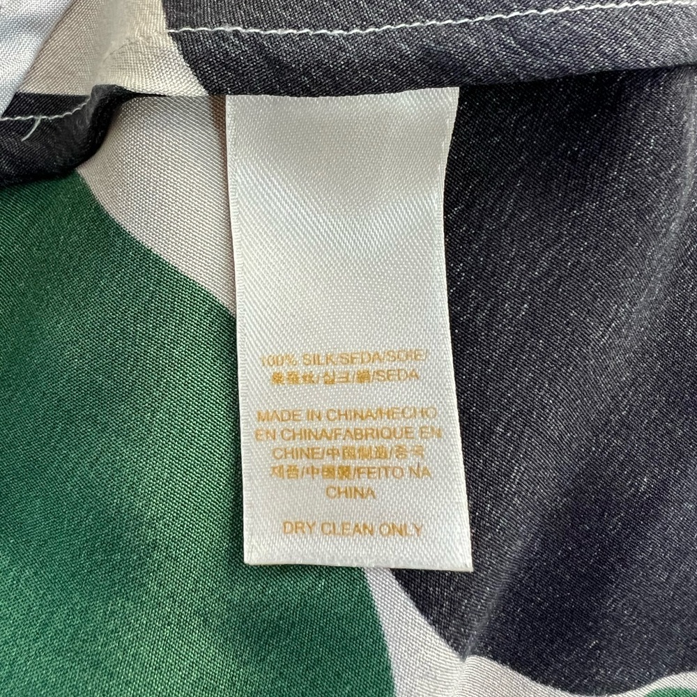 Kate Spade Willa Silk Sleeveless Tie Neck Dot Dress in Green and Black, size 0 - Picture 10 of 12